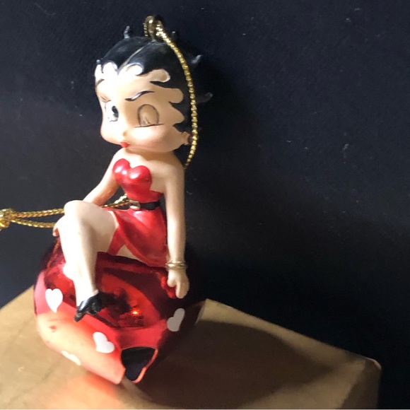 Vintage KFS/FS Betty Boop Red Bell W/Hearts Blue Figurine Ornament, Rare - Picture 7 of 10